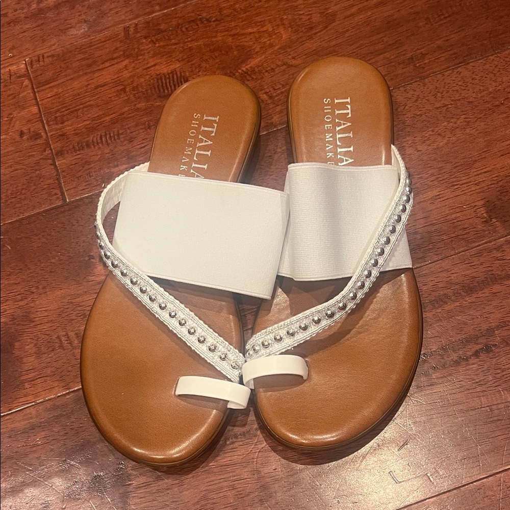 Italian Shoemakers White and Brown Sandals